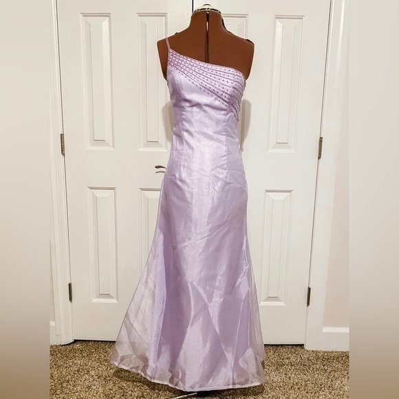 Studio 17 Purple Long One Shoulder Prom Dress